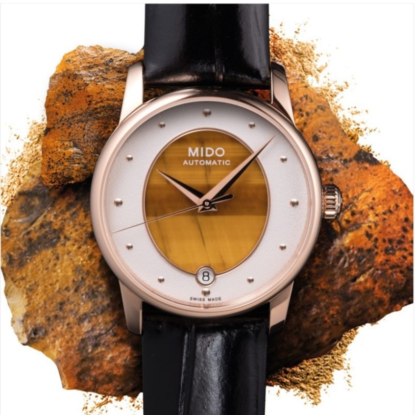 Mido/美度贝伦赛丽系列33盘虎眼石全自动机械背透#M0352073647100