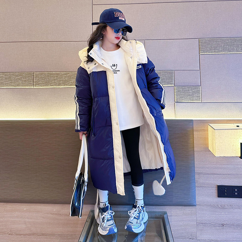 女童冬季长款羽绒服2023新款大童白鸭绒高级感外出服保暖冬装棉服