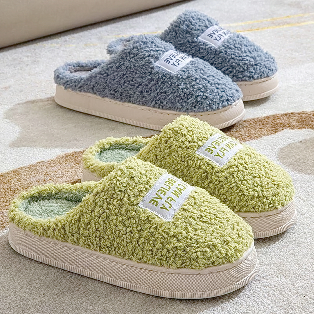 网红防滑保暖棉拖鞋厚底室内月子鞋秋冬情侣居家时尚软底加绒包头