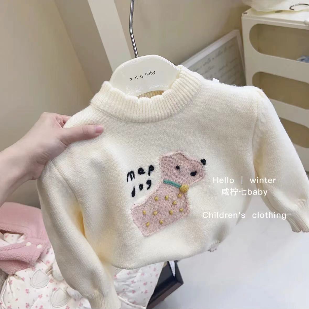 新品巴拉巴拉女童毛衣2023秋冬洋气可爱女宝宝韩版加厚毛线柔软保