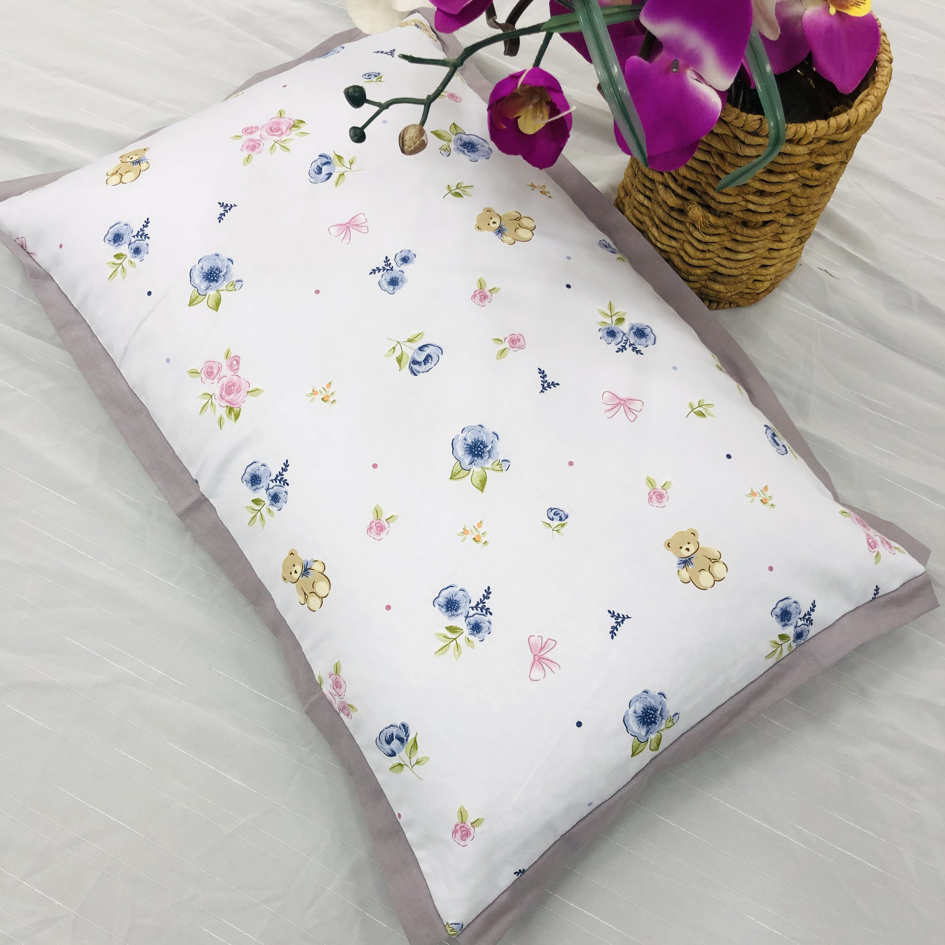 成人小号（38×58）3.5斤枕芯双层棉枕荞麦壳枕头颈椎枕头印花棉花