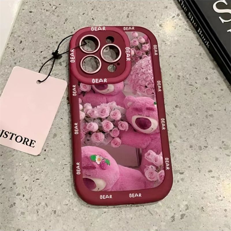趣味草莓熊适用于苹果15手机壳iphone13/14promax防摔12/11创意