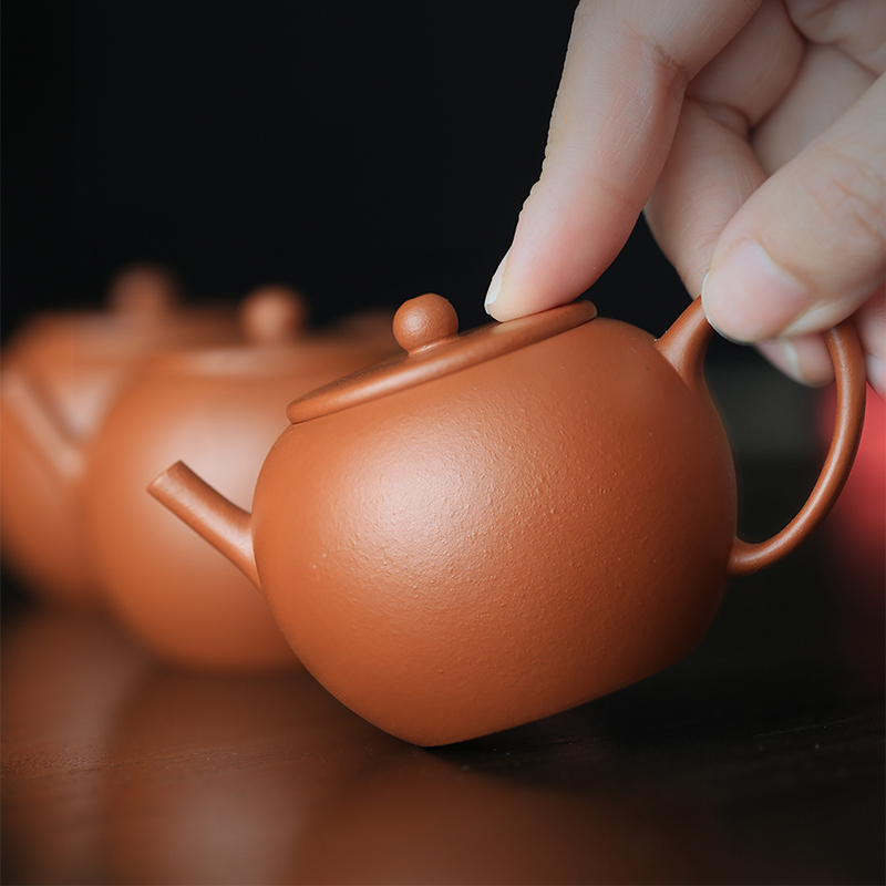 小苹果宜兴紫砂壶红卫小红泥原矿无添加 小容量手制茶壶大北造器