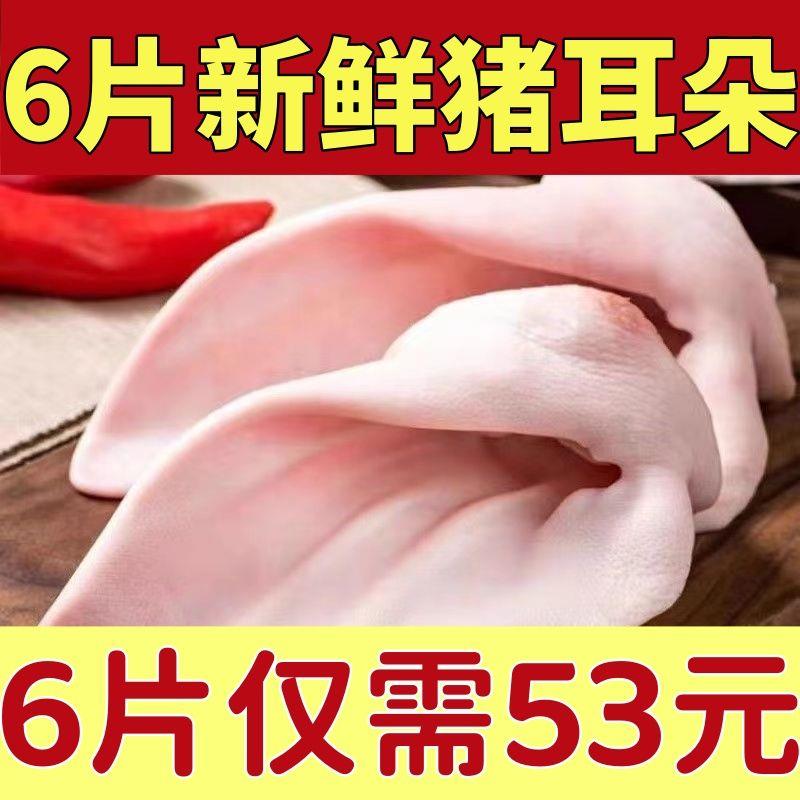 国产新鲜生猪耳朵耳尖现杀农家散养冷冻土猪商用猪耳片带卤菜批发