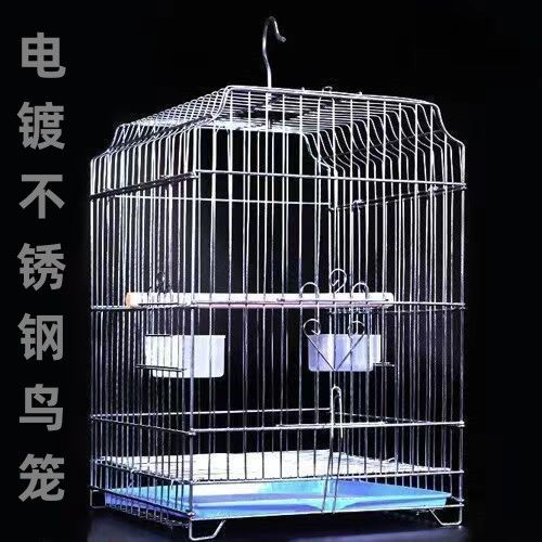 电镀鸟笼加大加粗大空间鹩哥八哥笼画眉玄凤大号繁殖笼包邮