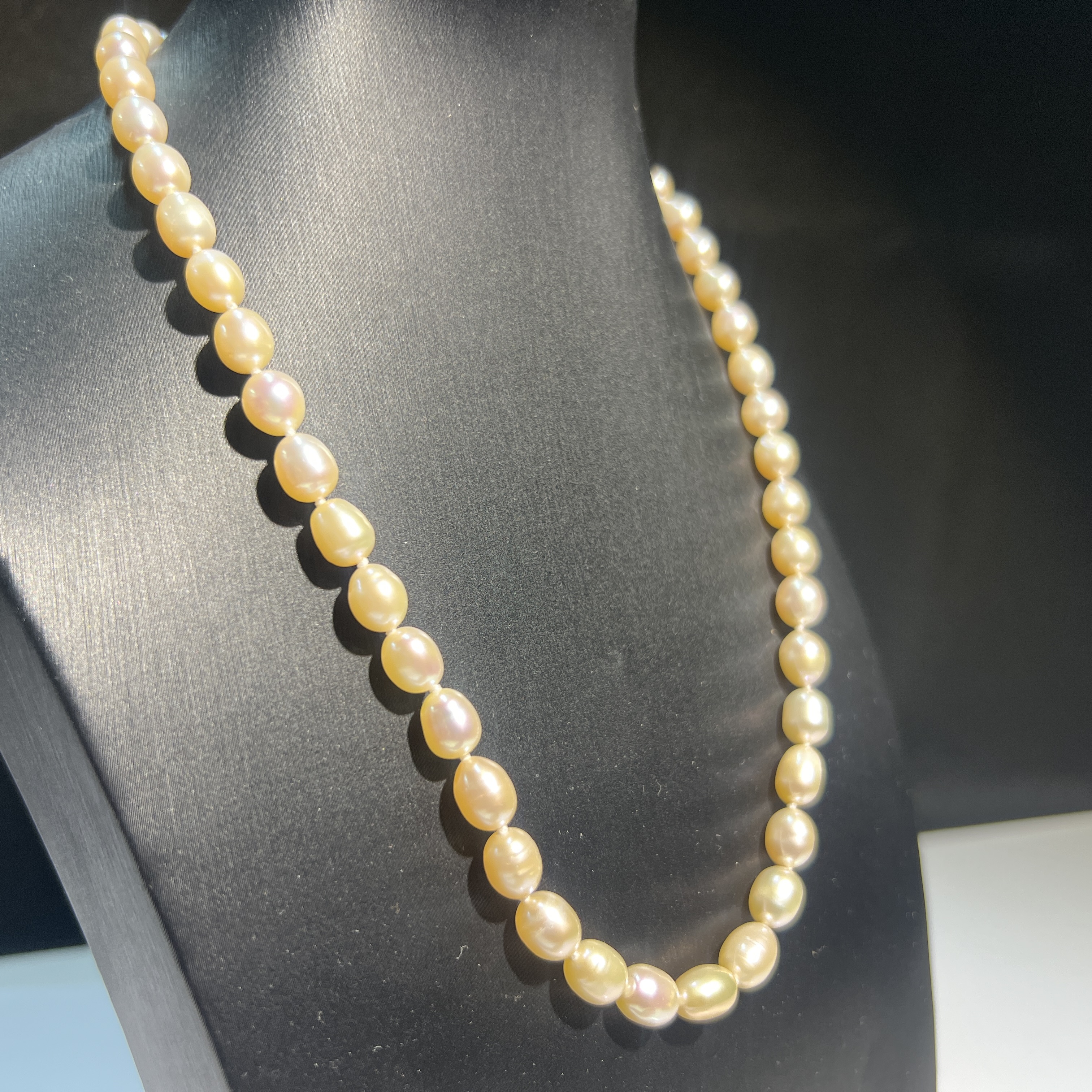 天然珍珠项链 粉橙色44-45cm左右ZZ005