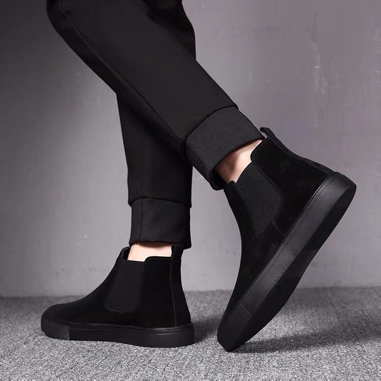 男鞋秋冬2023新款切尔西马丁靴男高帮鞋休闲皮鞋子男厚底耐磨潮鞋