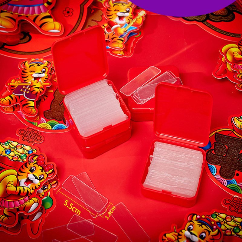 yw贴对联专用双面胶无痕透明不残留盒装双面贴强力粘