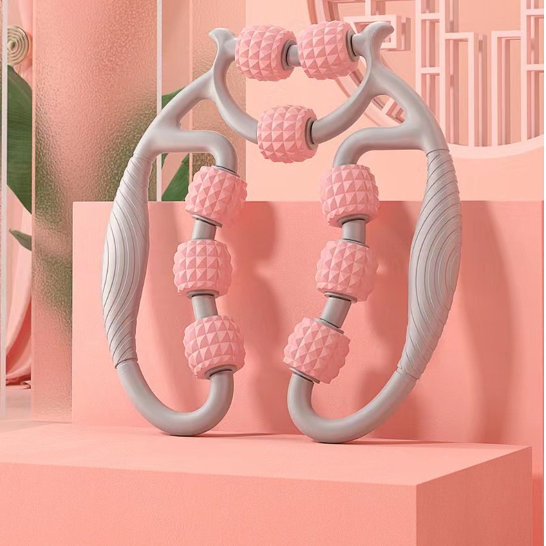 环形夹腿部肌肉放松按摩滚轮美腿用神器颈椎脖子多功能腿部按摩器