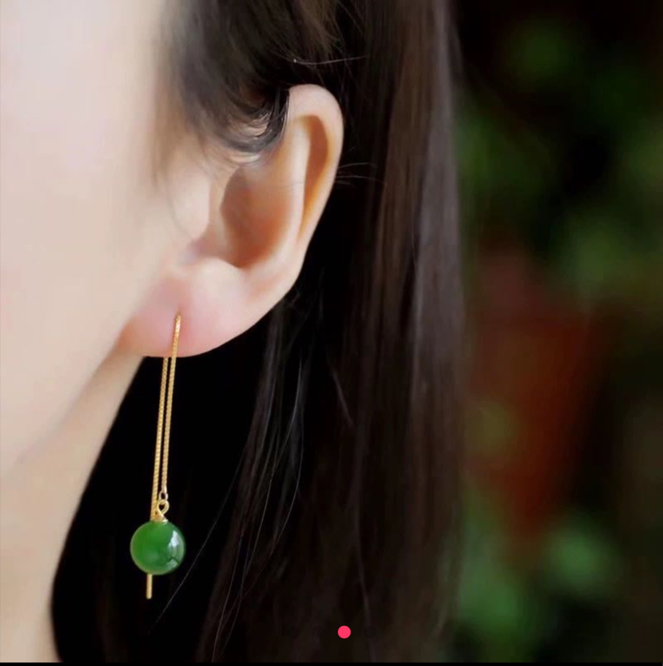 和田碧玉耳饰耳线