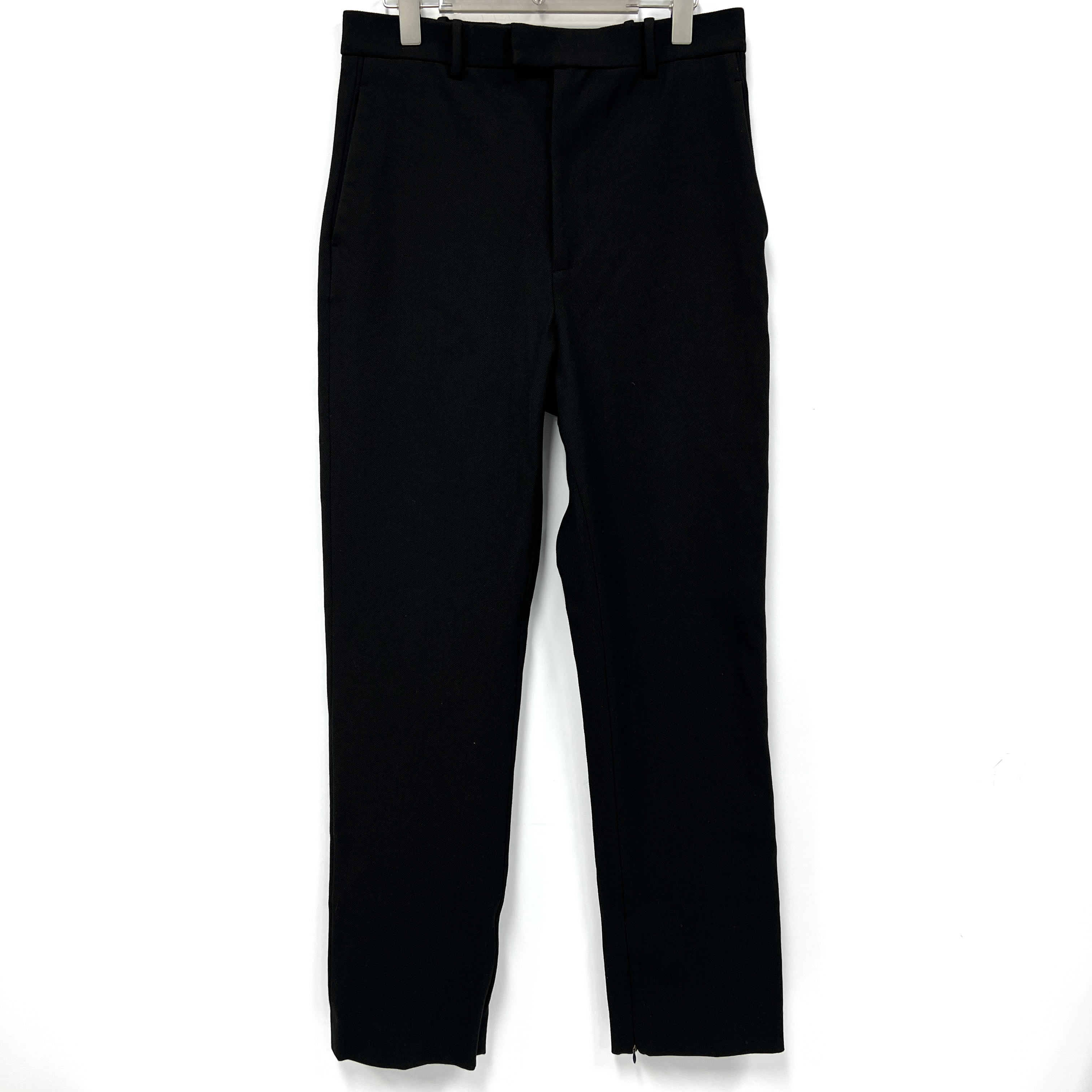 99新 BOTTEGA VENETA/葆蝶家 BV黑色厚款羊毛混纺长裤 50码/5709 