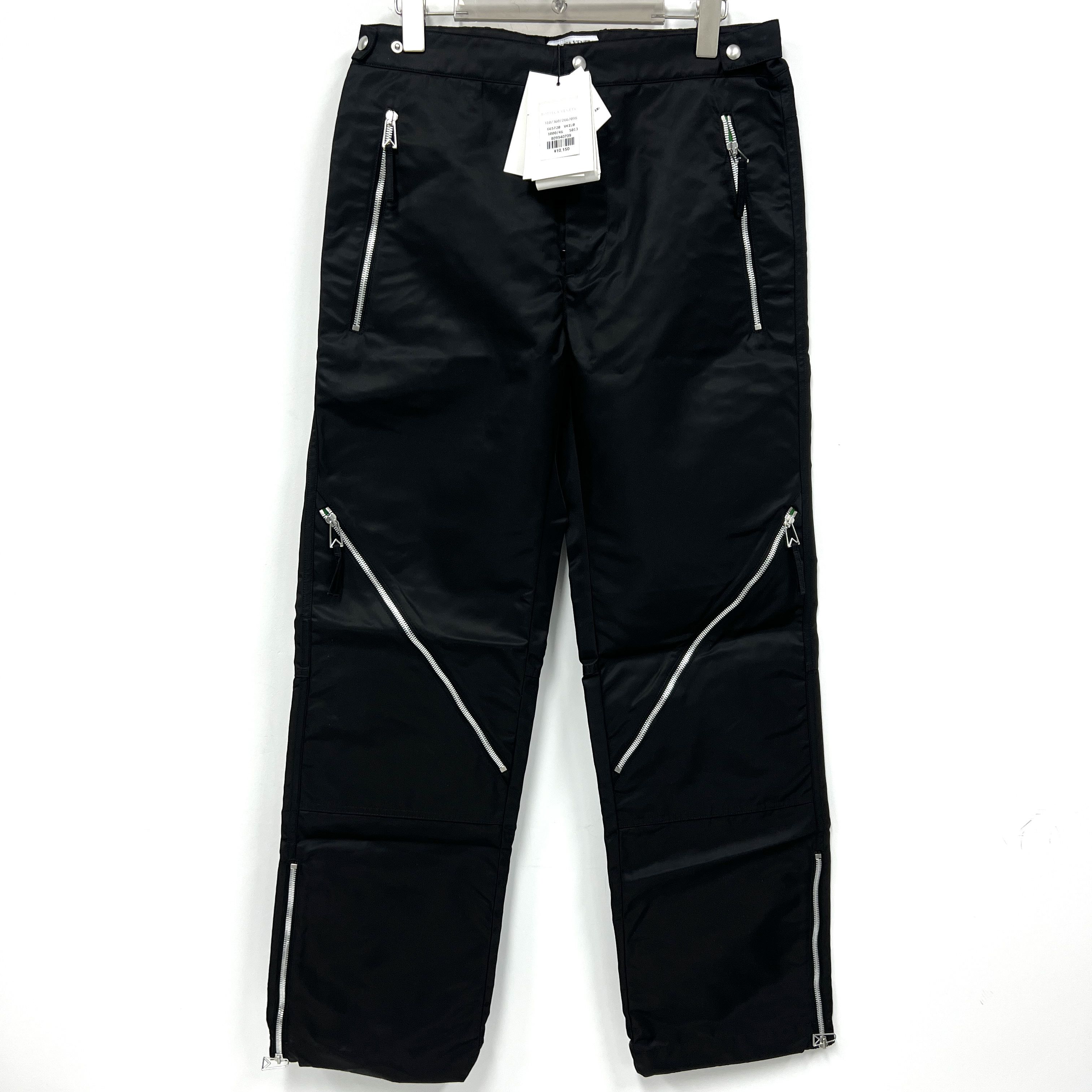 未使用 BOTTEGA VENETA/葆蝶家      BV黑色拼接直筒休闲裤  46码