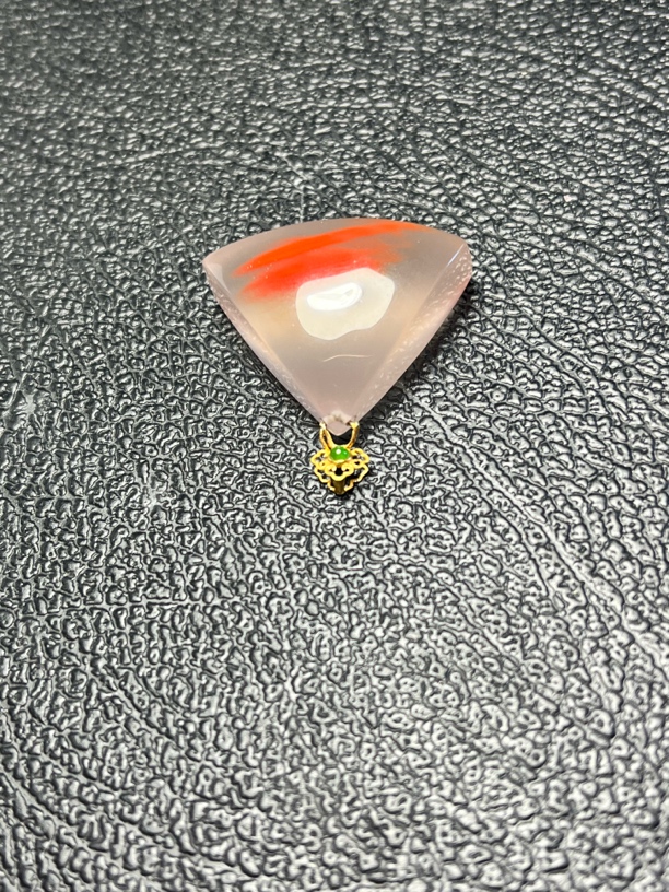 保山原矿南红冰飘吊坠