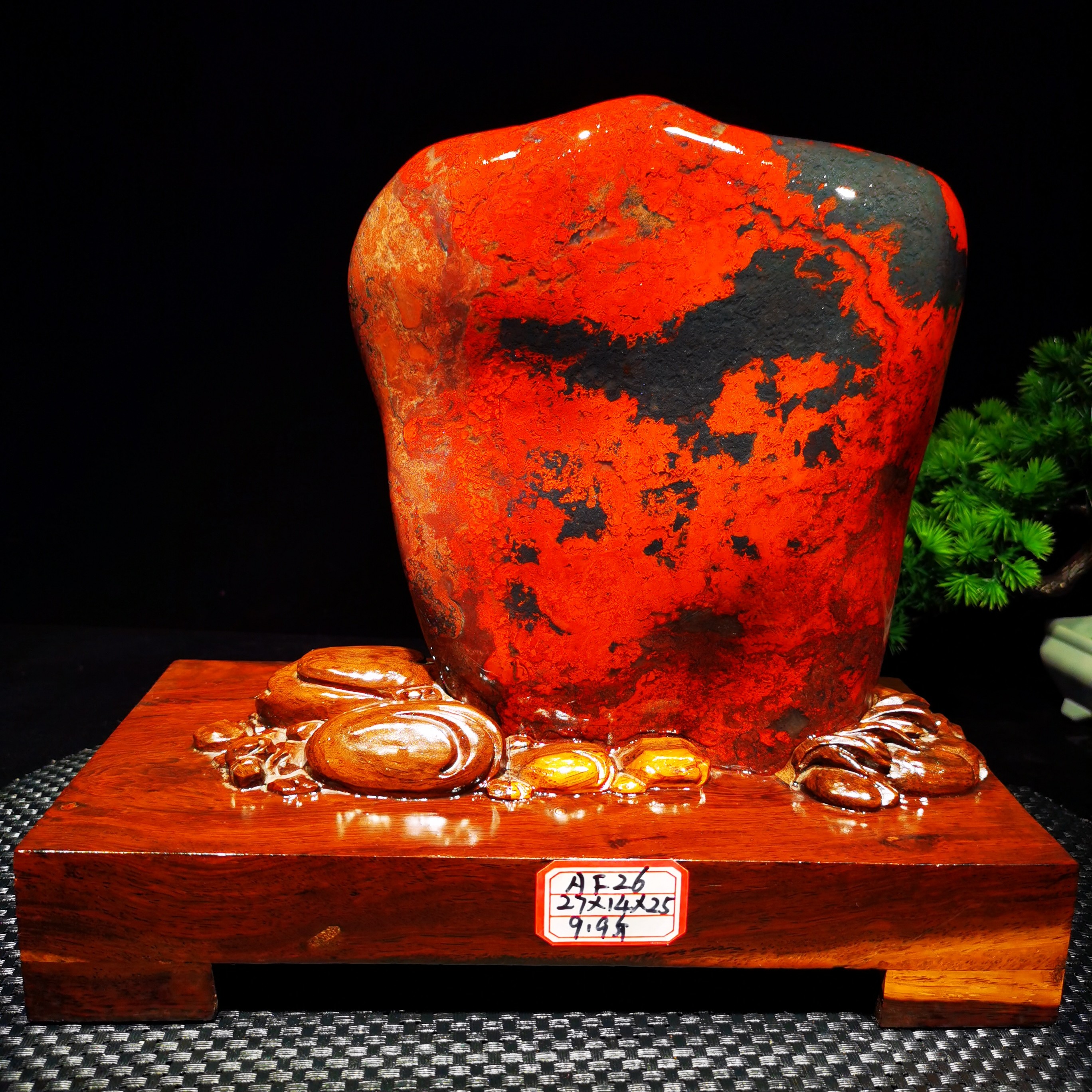 鸡血石桂林鸡血玉原石摆件奇石观赏石收藏送礼佳品客厅办公招财