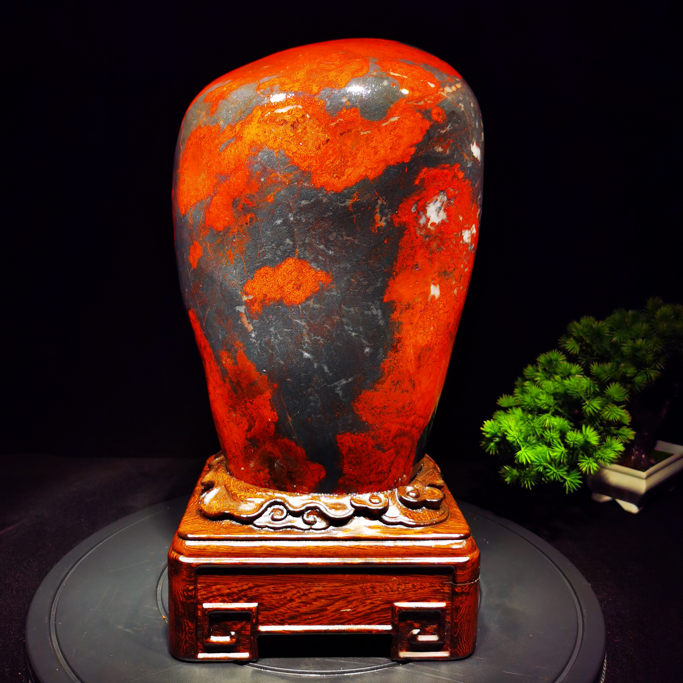 鸡血玉原石摆件奇石观赏石玉石客厅办公摆件收藏送礼桂林鸡血石