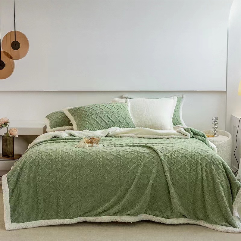 【粉丝福利】立体提花 高档轻奢 塔芙绒毛毯被套  羊羔绒毯被套