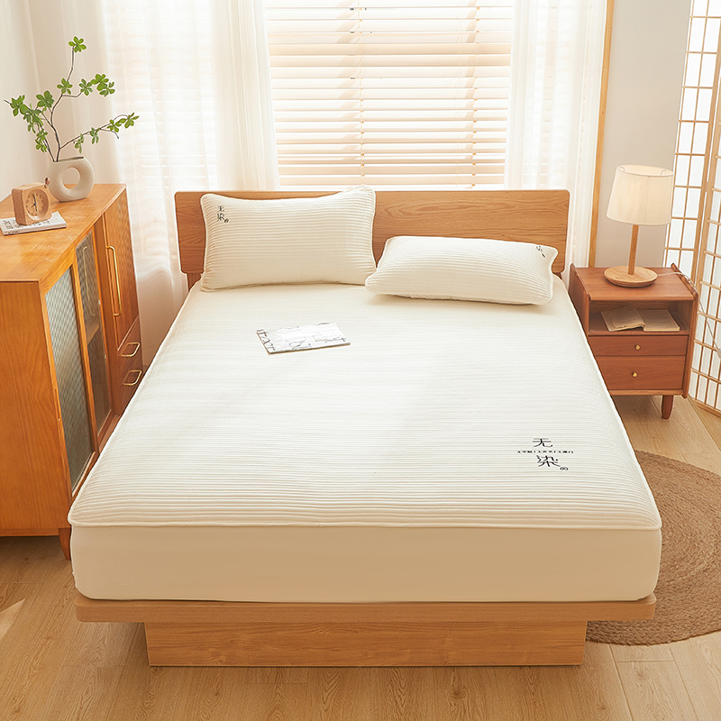 无染夏季夹棉床笠单件床套罩榻家用榻榻米防尘罩防滑床垫保护罩套