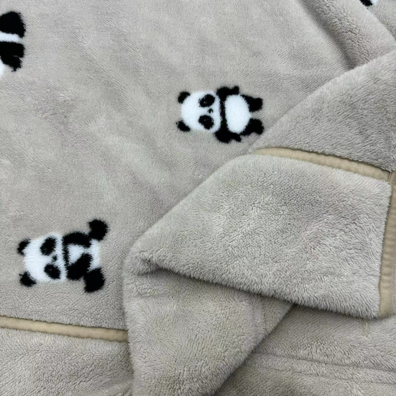 【卡其熊猫被】150温暖家居舒棉绒三层加厚过冬被子