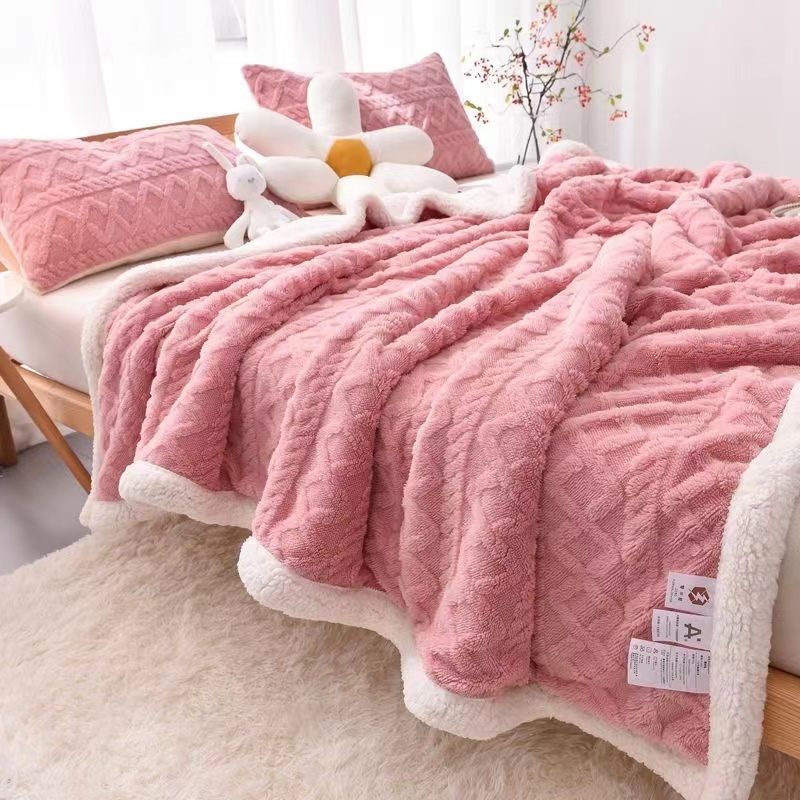 【粉复合】200*230加厚被子午睡毯珊瑚绒毯