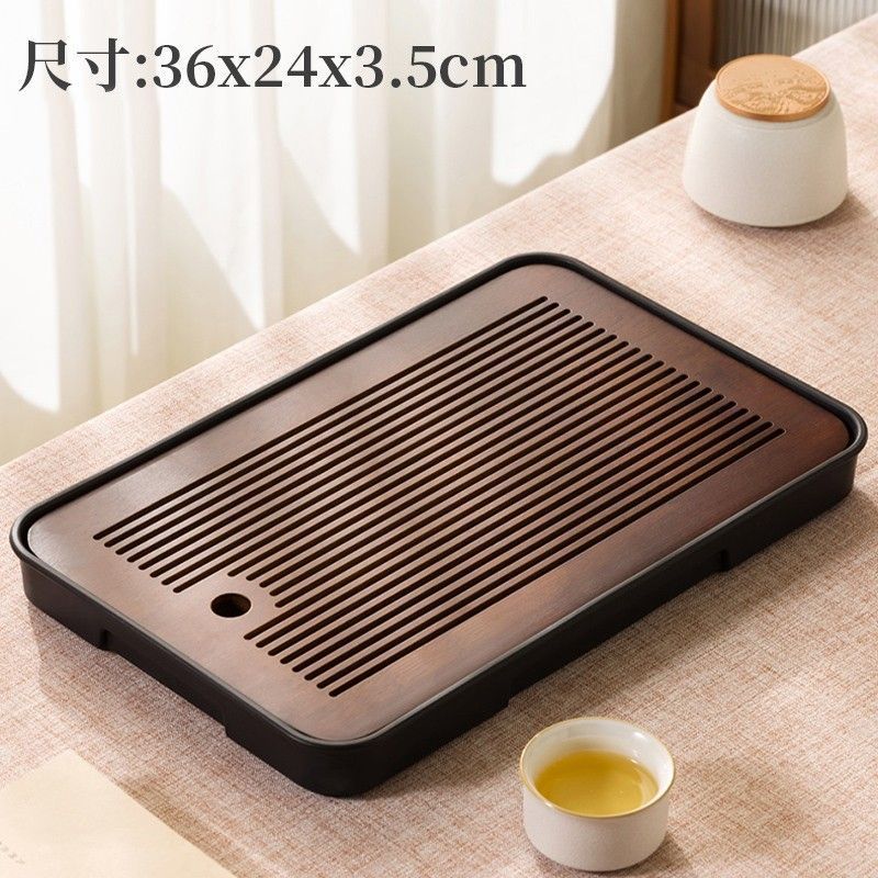 家用茶盘日式竹制密胺底茶台茶道配件小托盘蓄水简约排储两用Z05