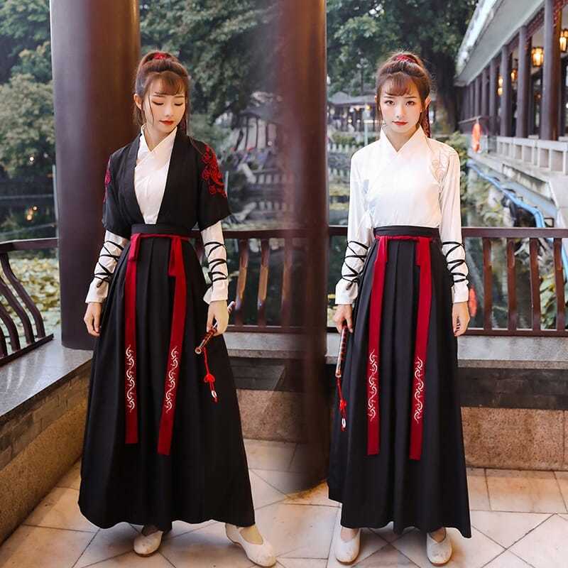 新款改良汉服女侠霸气古装日常交领魏晋武侠风帅气学生汉服