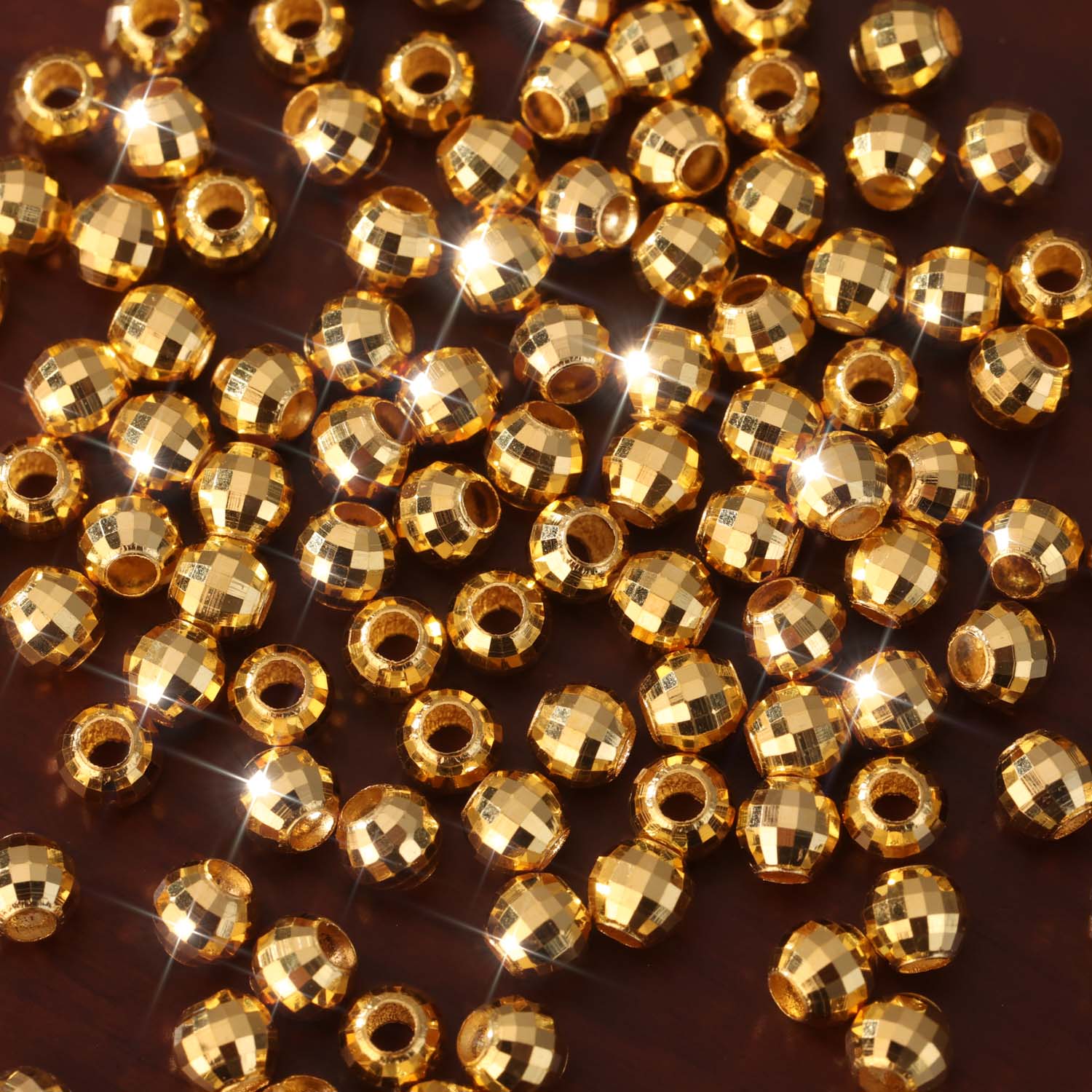 【来福工厂】10颗|||18k金爆闪蹦迪珠3mmDIY隔珠配饰