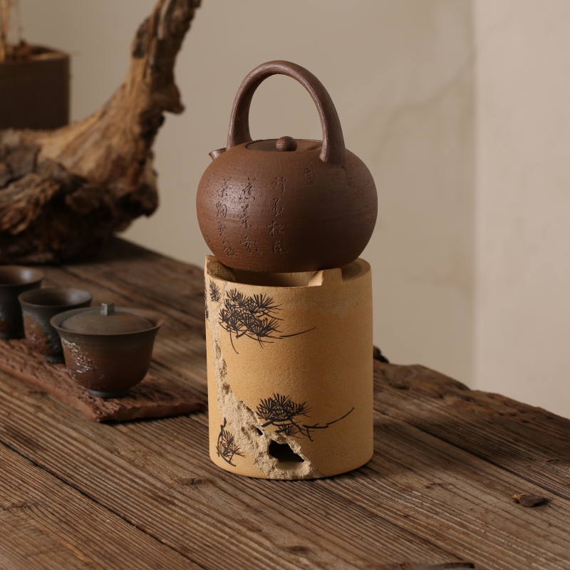 【一体式炭炉】白泥炉日式手工凉炉功夫茶炉铁壶风炉白泥碳炉煮水炉