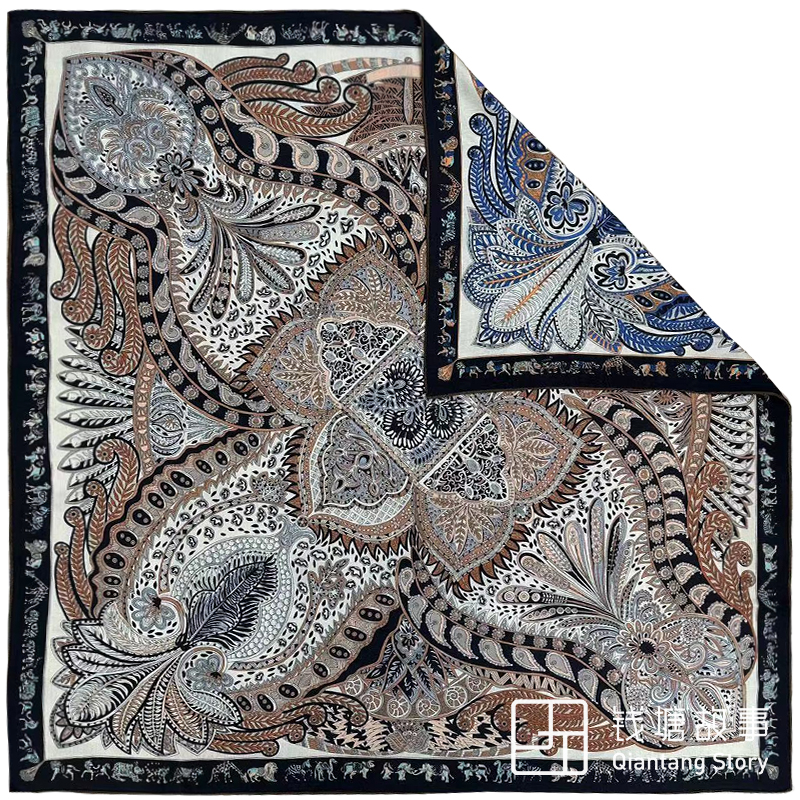 Qiantang Story/钱塘故事棕色君妃花园，108*108cm