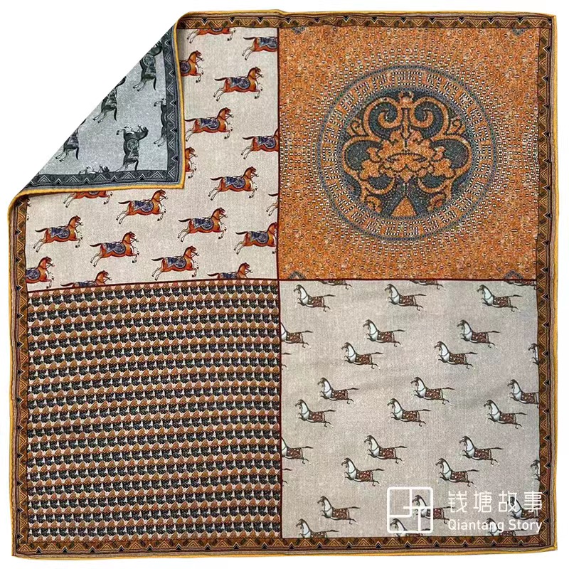 Qiantang Story/钱塘故事橘色马术四重奏，65*65cm