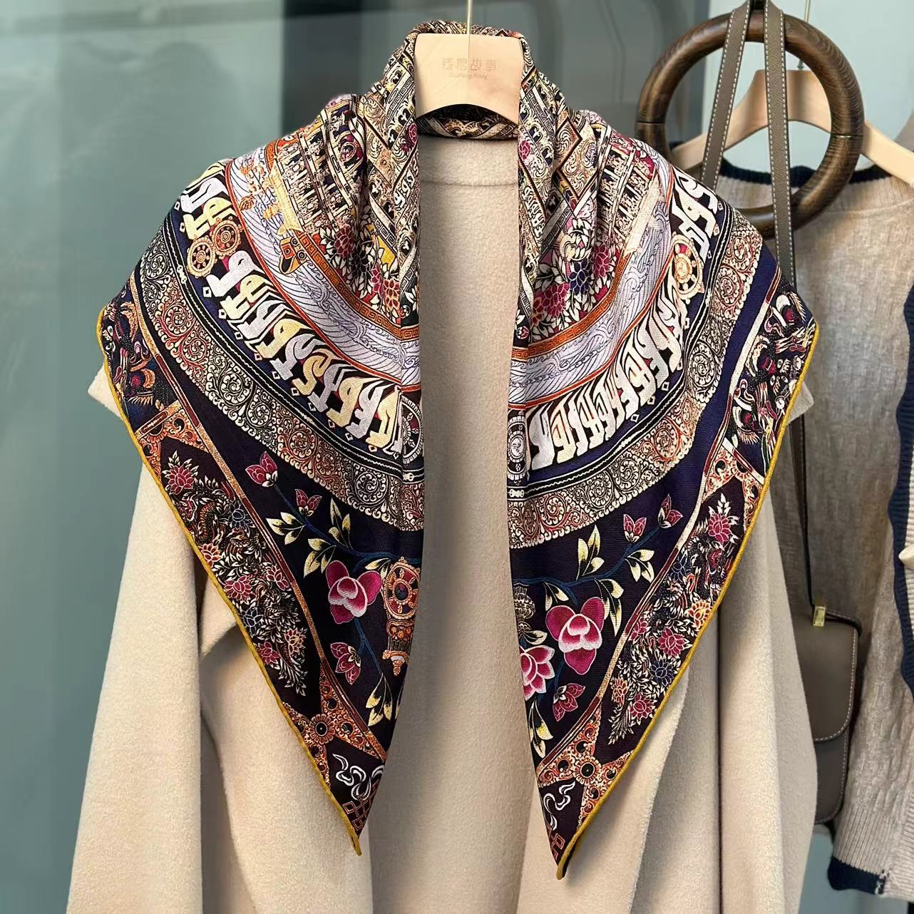 Qiantang Story/钱塘故事90丝毛-紫芸坛城围巾87*87cm