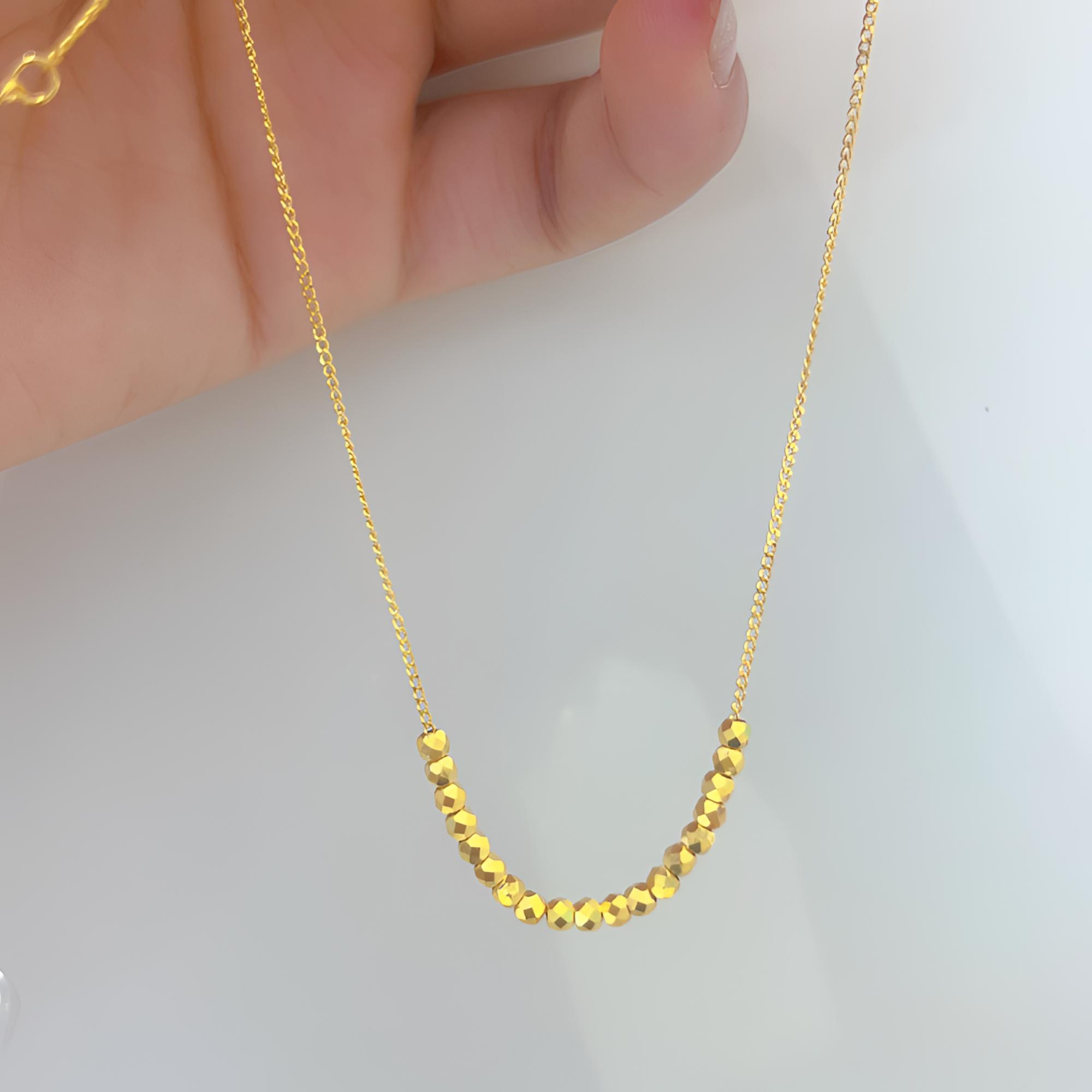 Chow Tai Seng/周大生蹦迪小金珠时尚精致足金套链