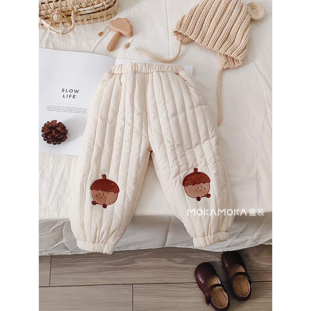 冬新款洋气儿童厚实裤子夹棉男女宝宝加绒加厚保暖休闲外穿长裤子