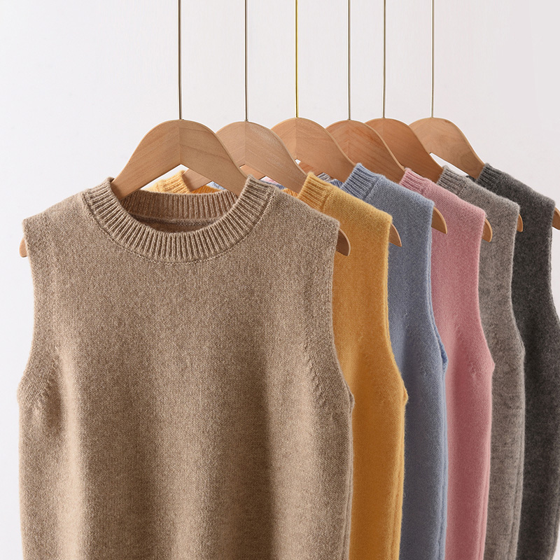 儿童羊绒马甲背心男童女童装针织宝宝羊毛坎肩无袖套头圆领加厚