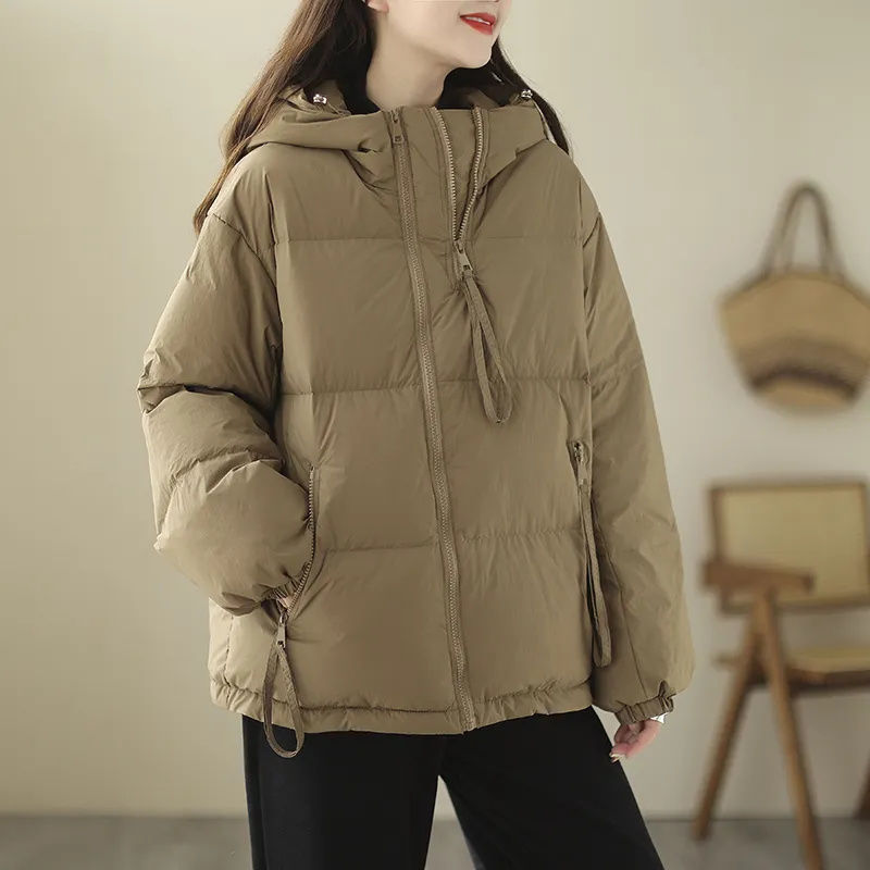 波司澄棉服女2023新款冬季羽绒棉衣韩版短款宽松连帽加厚棉袄小个