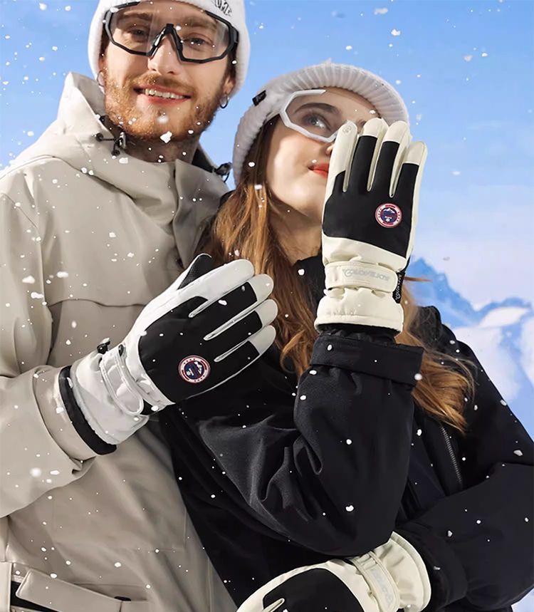 滑雪手套女士冬天2023新款骑行防寒加绒保暖电动车触屏手套男冬季