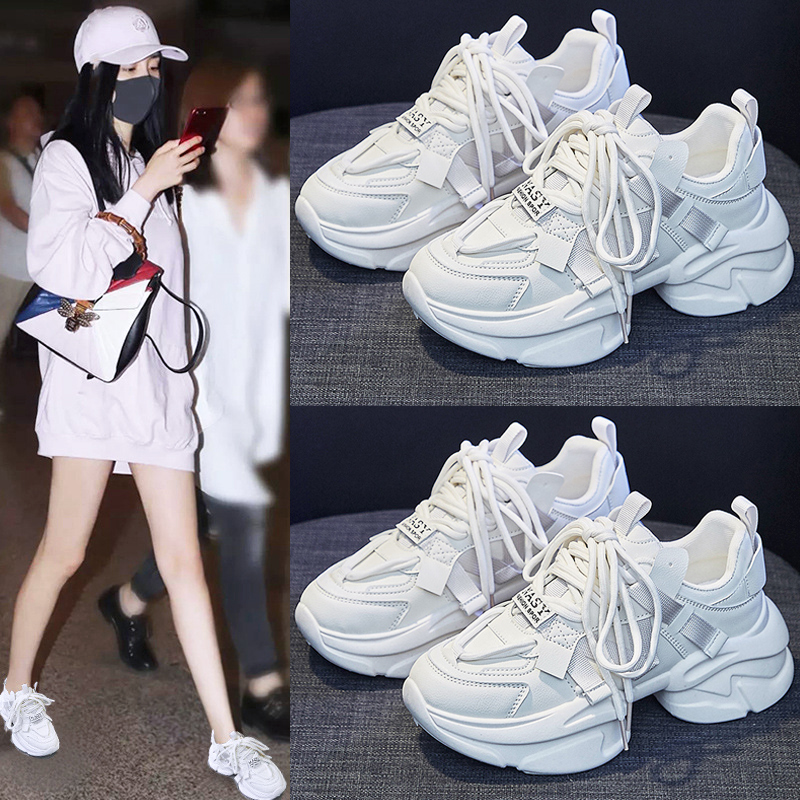 显脚小老爹鞋女莆田新款厚底增高休闲运动鞋高级感小个子女鞋春季