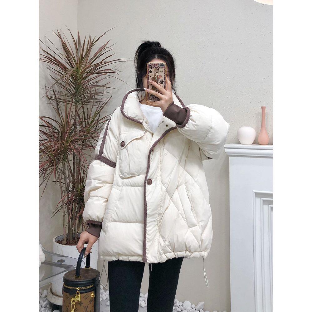 波司登现货加厚羽绒服女短款小个子立领2023秋冬新款小众洋气面包