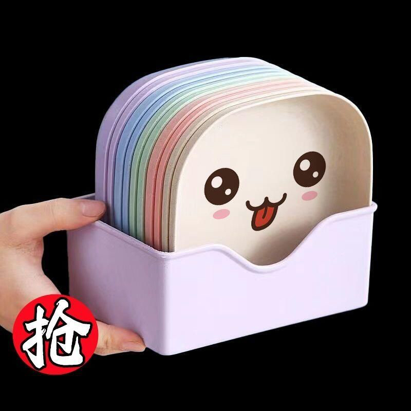 日式餐桌小麦秸秆吐骨碟家用骨碟骨头碟创意塑料碟小盘子装饰盘