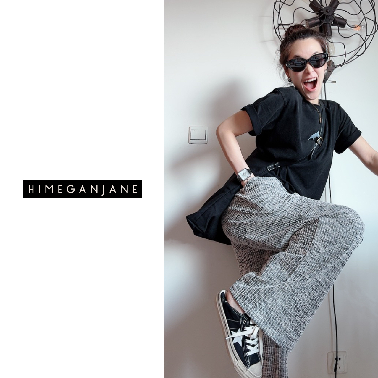 HIMEGANJANE 小香碎闪进口面料 慵懒高级显瘦百搭长裤女SF-0065