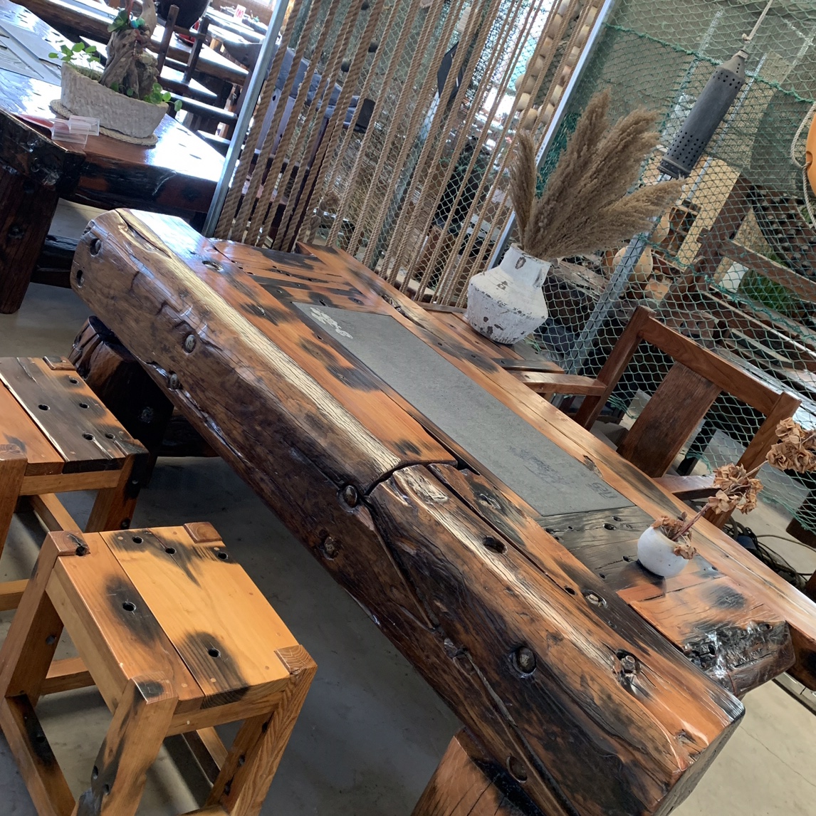 老船木个性化茶桌，长212，原汁原味，自然光实拍，360度无死角