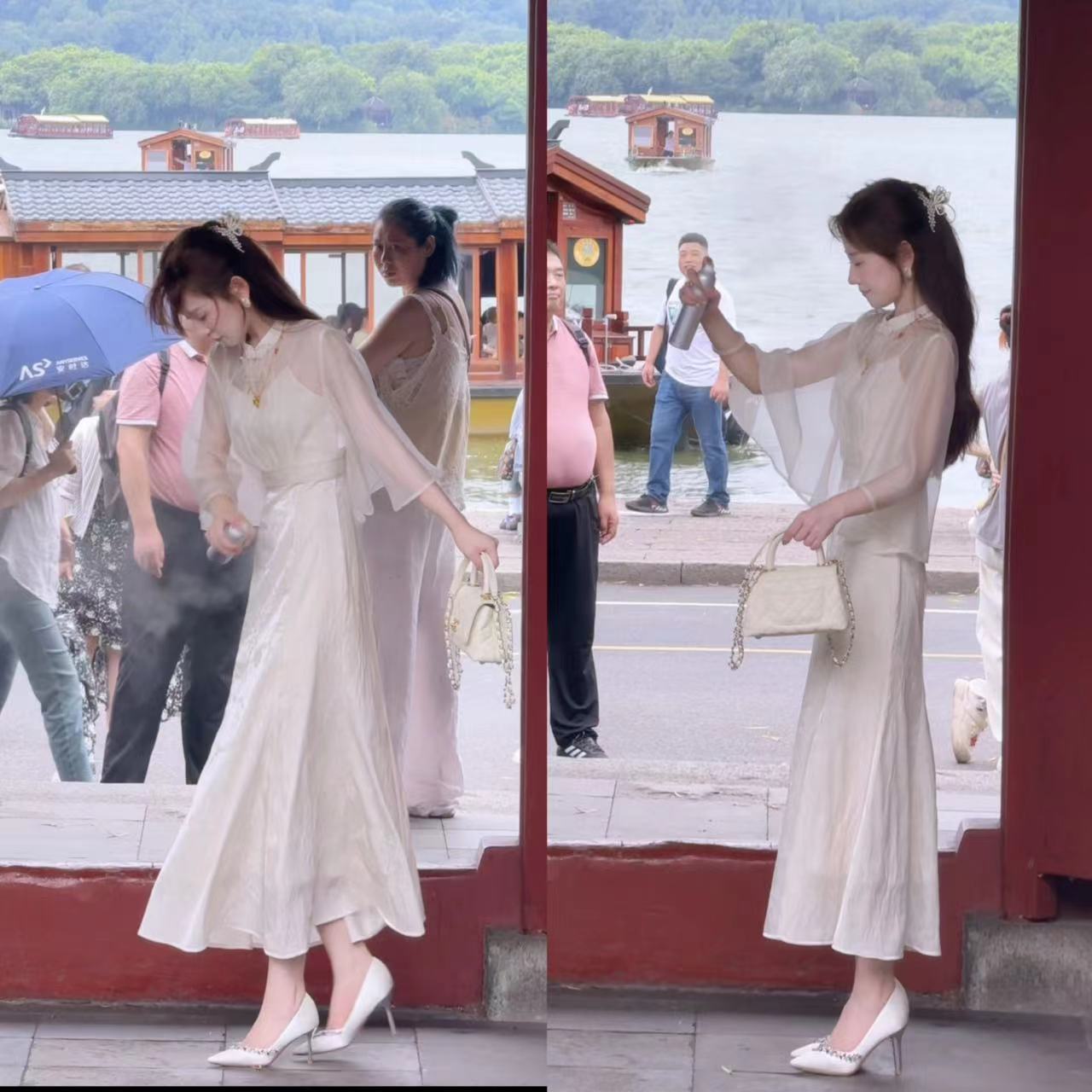 【婷婷】《翩爱》后背绑带设计 气质款小个子显高套装 2FTX261