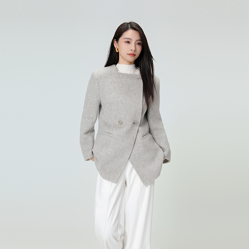 小香风白色设计师毛呢短外套气质短款时尚休闲百搭复古简约88031