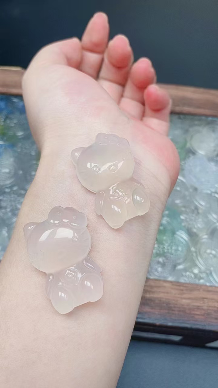 天然玛瑙 KT猫吊坠 多样性发货拍一发一（送绳子）