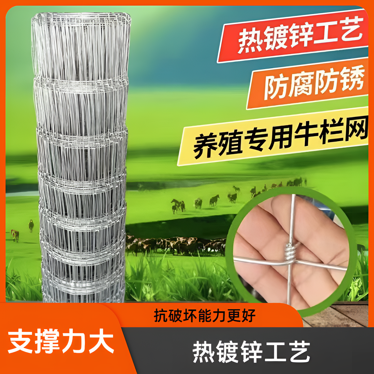 镀锌防锈养殖网铁丝网围栏防护网护栏网牛栏网养牛养羊果园围栏网