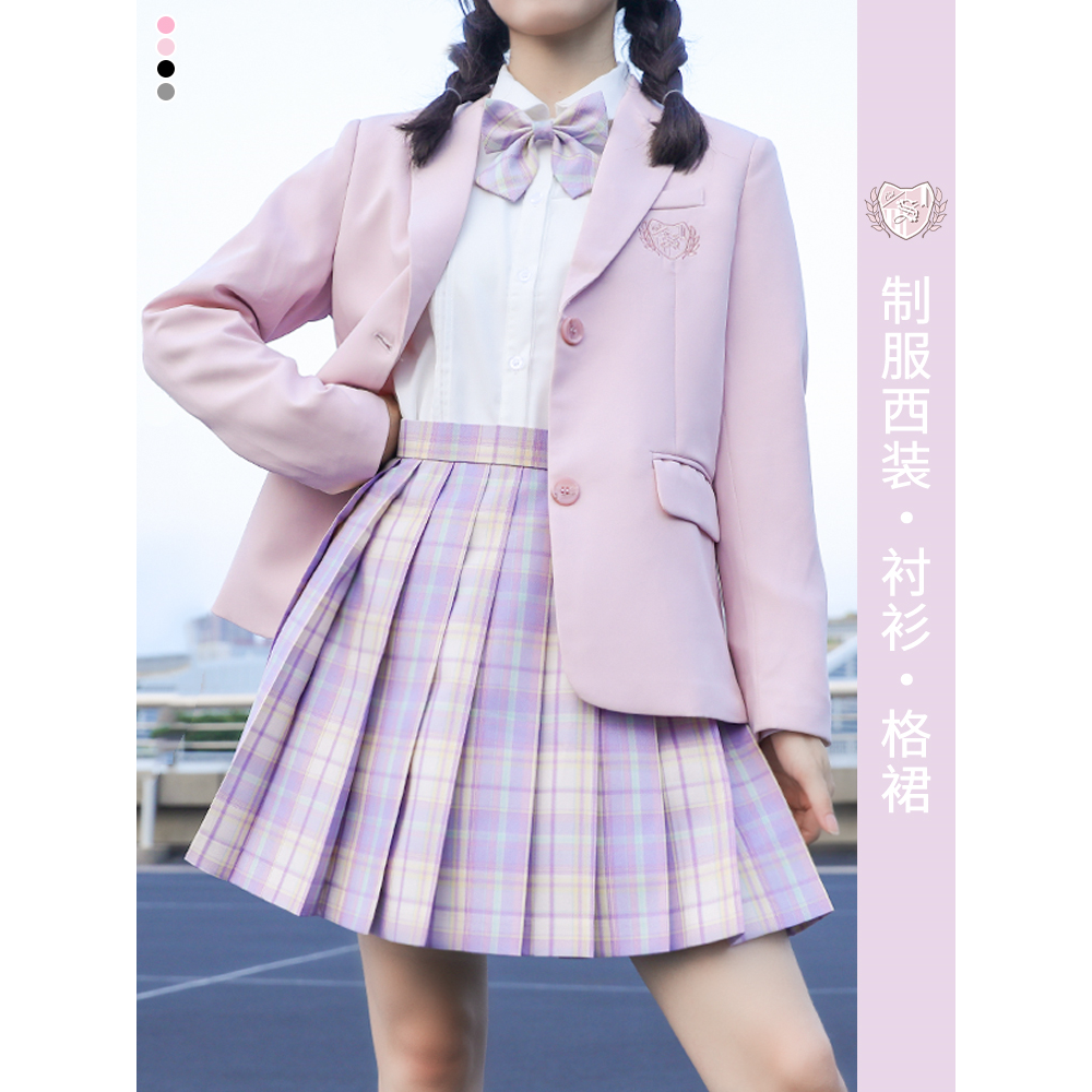 女童jk制服裙秋装儿童套装女孩连衣裙洋气学院风西装中小学生校服