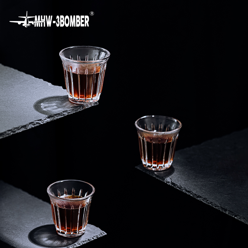 MHW-3BOMBER轰炸机咖啡玻璃杯 澳白杯拿铁杯 简约复古Dirty咖啡杯