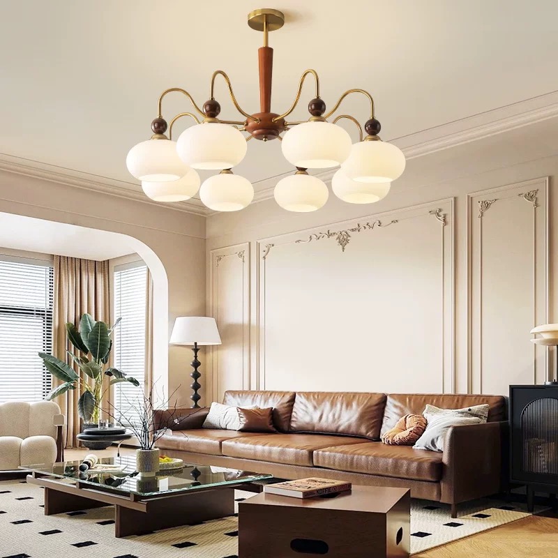 法式复古客厅吊灯2024年新款高级感柿子大厅卧室灯美式中古餐厅灯