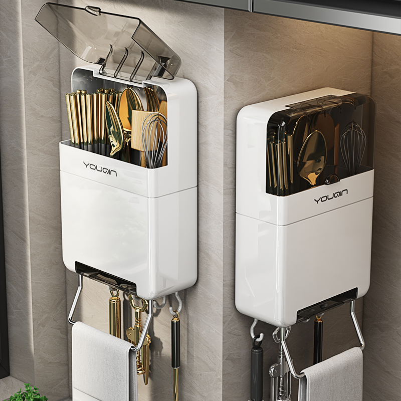 筷子收纳壁挂式家用防尘筷子筒厨房置物架厨房置物架筷子笼收纳