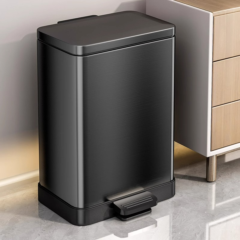 静音双层垃圾桶家用带盖大号大容量厨房卫生间客厅厕所脚踩脚踏式