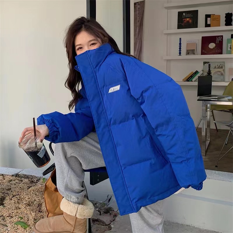 克莱因蓝棉服女新款时尚百搭显瘦学生加厚棉袄潮ins冬季外套